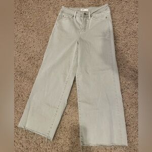 Oat New York Womens‎ Jeans Green\Grey Size 2 | 26 Wide Leg Crop Cotton Blend